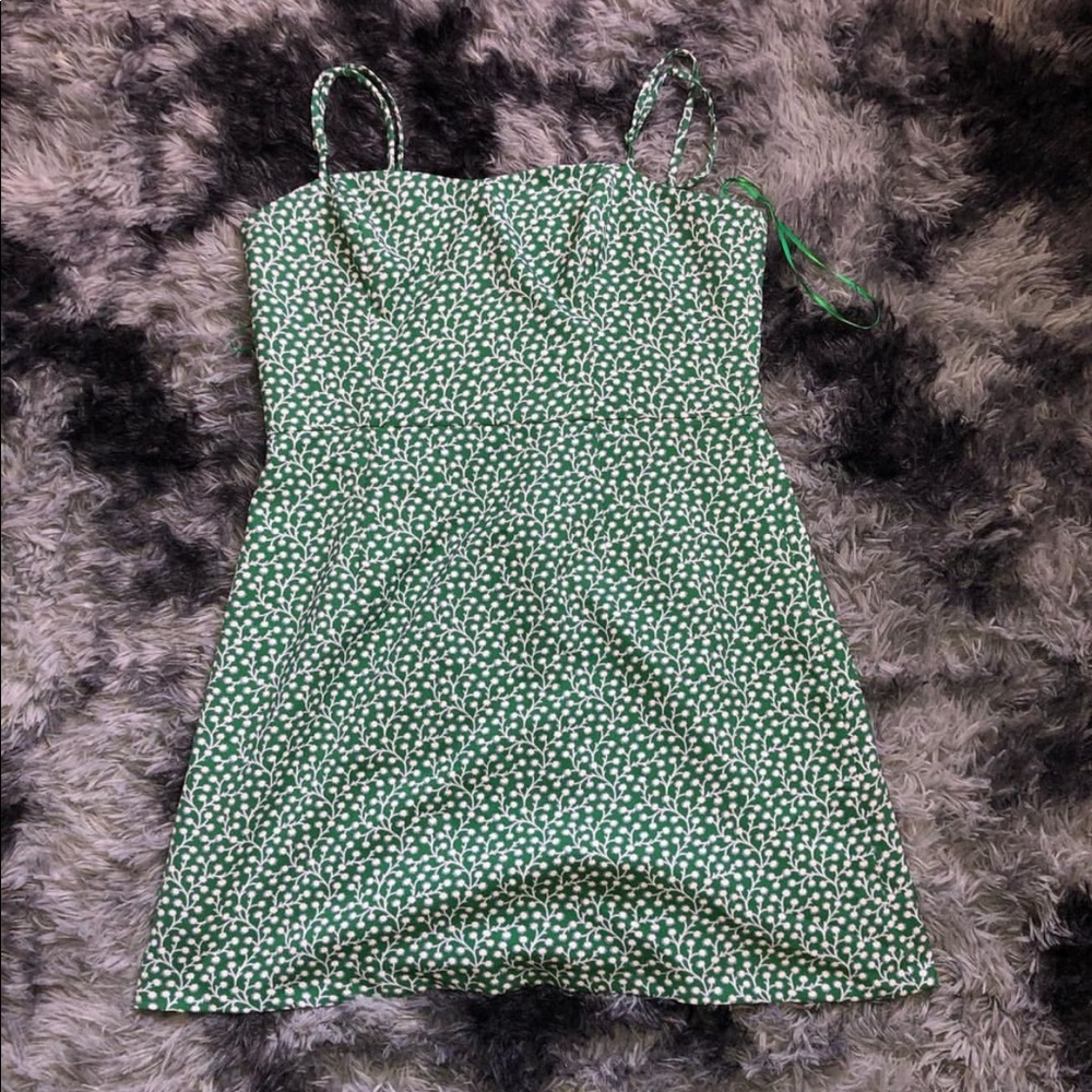 Green and white French Connection dress
